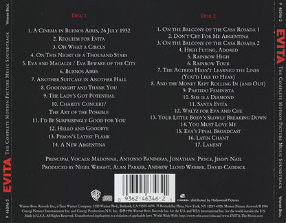 Andrew Lloyd Webber And Tim Rice : Evita (The Complete Motion Picture Music Soundtrack) (2xCD, Album)
