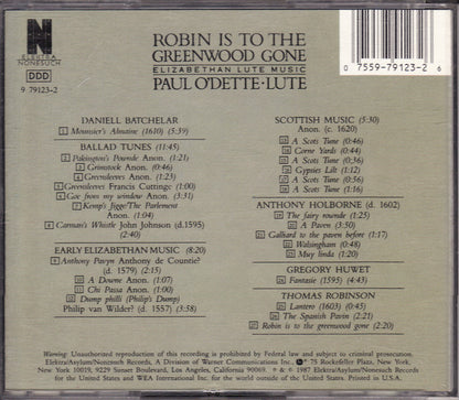 Paul O'Dette : Robin Is To The Greenwood Gone (CD, Album)