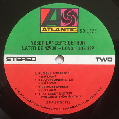 Yusef Lateef : Yusef Lateef's Detroit Latitude 42° 30' Longitude 83° (LP, Album, Pre)