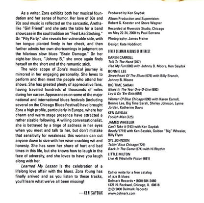 Zora Young : Learned My Lesson (CD, Album)