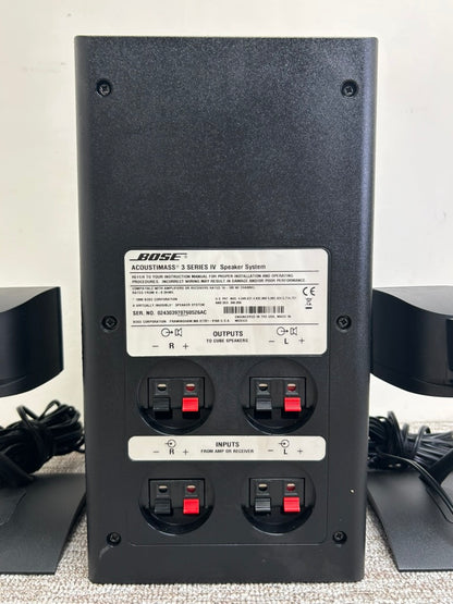 Bose Acoustimass 3 Series IV Speakers * Fully Serviced  * Desk Stands * Manual
