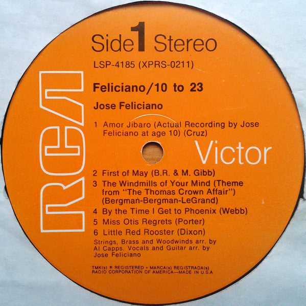 José Feliciano : Feliciano / 10 To 23 (LP, Album, Ind)