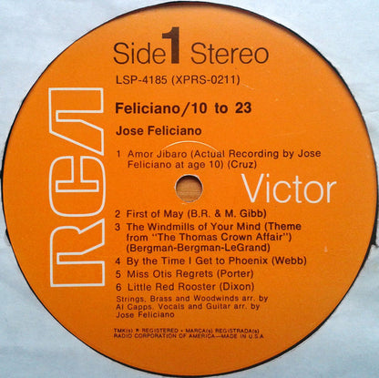 José Feliciano : Feliciano / 10 To 23 (LP, Album, Ind)