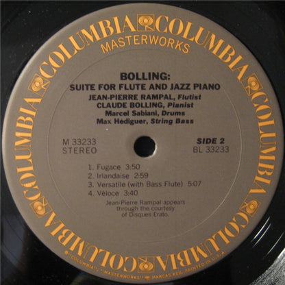 Jean-Pierre Rampal / Claude Bolling : Suite For Flute And Jazz Piano (LP, Album, Ter)