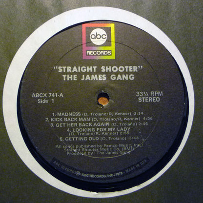 James Gang : Straight Shooter (LP, Album, Tru)