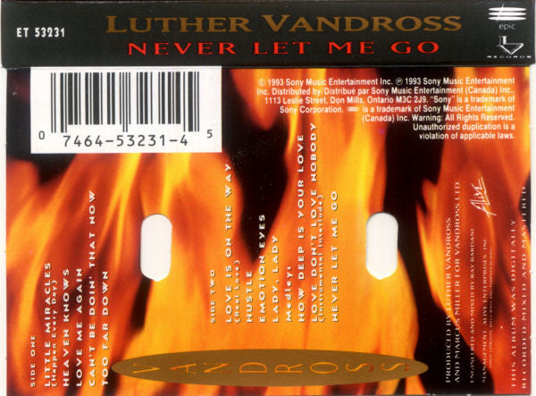 Luther Vandross : Never Let Me Go (Cass, Album, Dol)