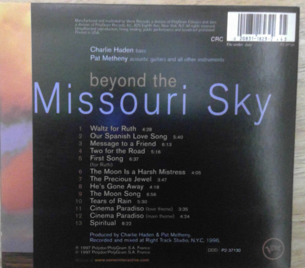 Buy Charlie Haden & Pat Metheny : Beyond The Missouri Sky (Short