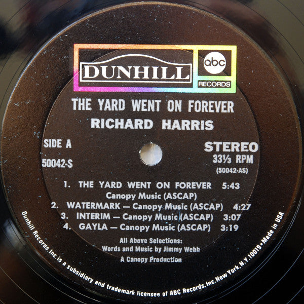 Richard Harris : The Yard Went On Forever... (LP, Album, Mon)
