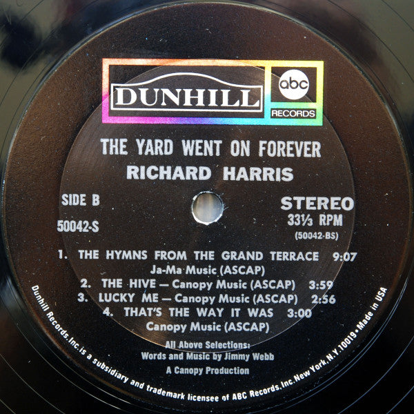 Richard Harris : The Yard Went On Forever... (LP, Album, Mon)