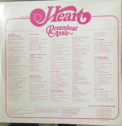 Heart : Dreamboat Annie (LP, Album, RE, Gat)