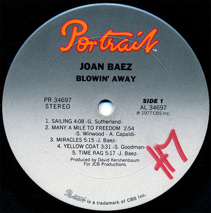 Joan Baez : Blowin' Away (LP, Album, San)