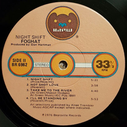 Foghat : Night Shift (LP, Album, Win)