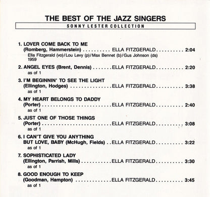 Various : The Best Of The Jazz Singers (CD, Comp)