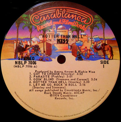 Kiss : Hotter Than Hell (LP, Album, RE)