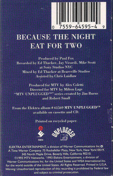 10,000 Maniacs : Because The Night (Cass, Single)