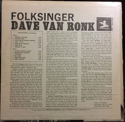 Dave Van Ronk : Folksinger (LP, Album, RE, Gre)