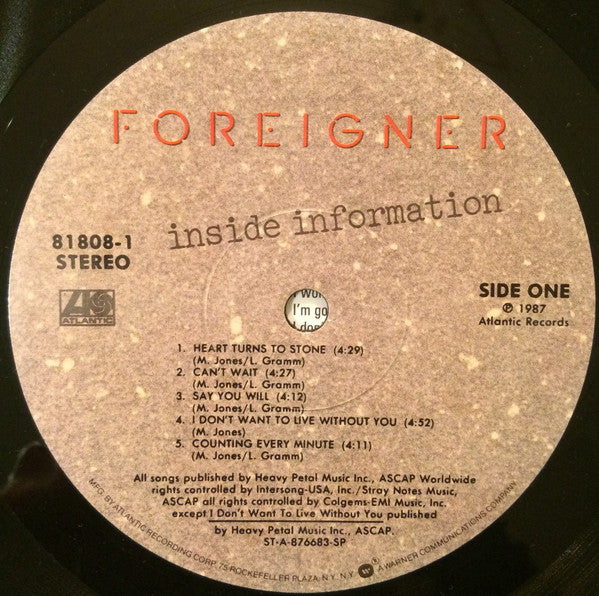 Buy Foreigner : Inside Information (LP, Album, SP;) Online for a