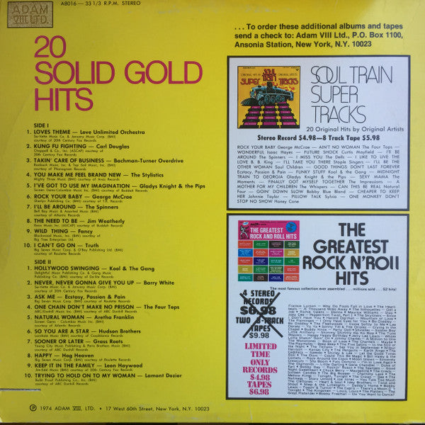 Various : 20 Solid Gold Hits (LP, Comp, Red)
