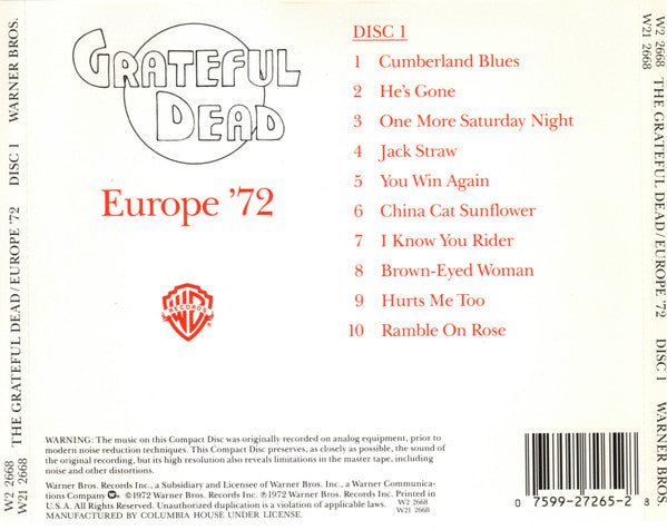 The Grateful Dead : Europe '72 (2xCD, Album, Club, RE)
