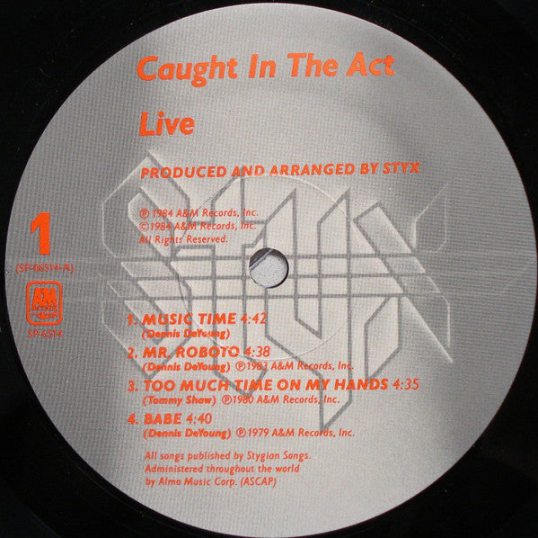 Styx : Caught In The Act Live (2xLP, Album, Mon)