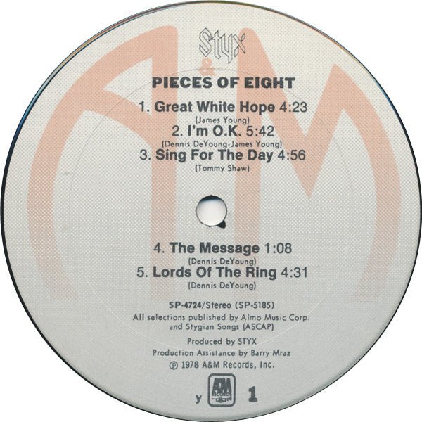 Styx : Pieces Of Eight (LP, Album, RP, Y -)