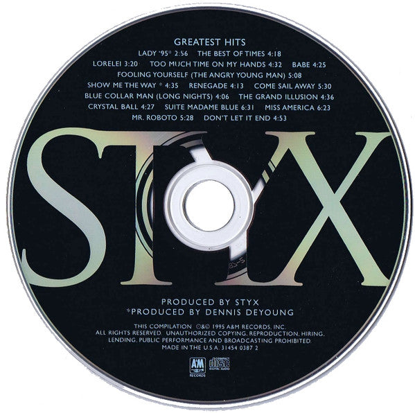 Styx : Greatest Hits (CD, Comp, RM)
