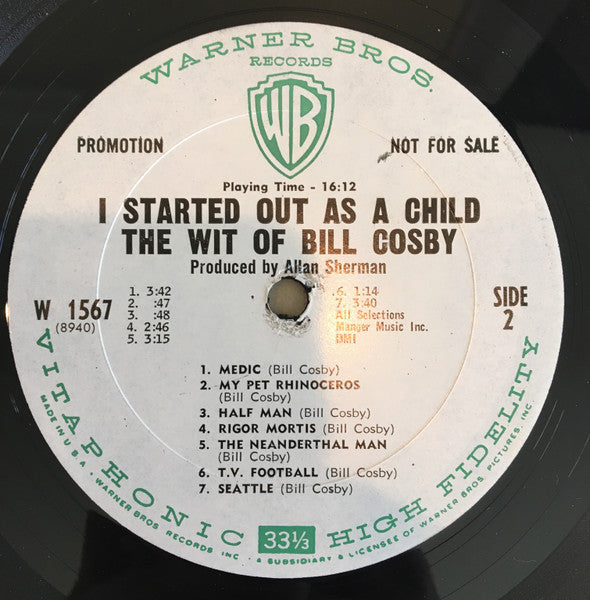 Bill Cosby : I Started Out As A Child (LP, Album, Promo)