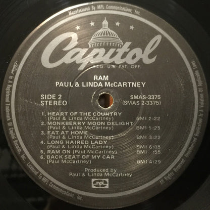 Paul And Linda McCartney* : Ram (LP, Album, RE, Win)