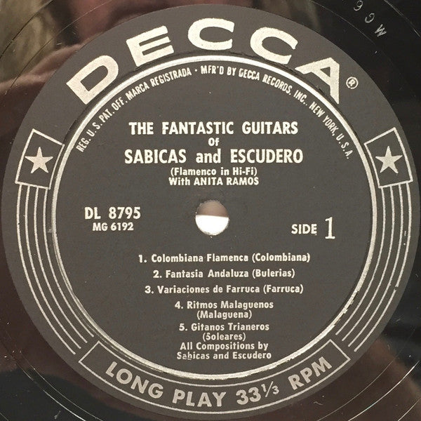 Sabicas And Escudero* : The Fantastic Guitars Of Sabicas And Escudero (LP, Album, Mono)