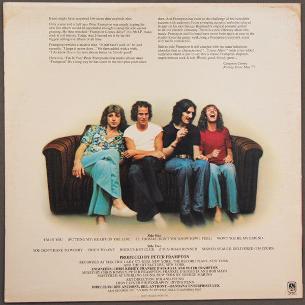 Peter Frampton : I'm In You (LP, Album, Pit)