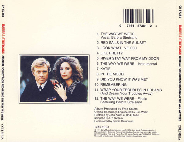 Marvin Hamlisch : The Way We Were (Original Soundtrack Recording) (CD, Album, RM)