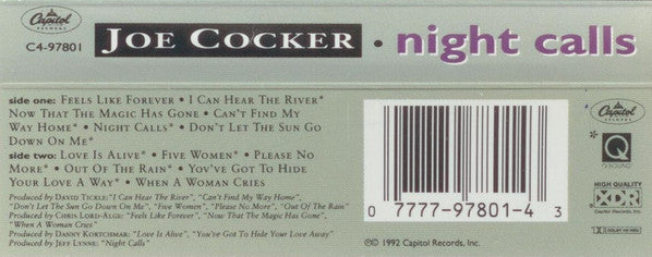 Joe Cocker : Night Calls (Cass, Album, Dol)
