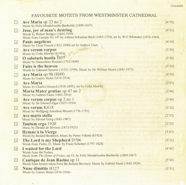 Westminster Cathedral Choir, James O'Donnell (2), Iain Simcock : Panis Angelicus (Favourite Motets From Westminster Cathedral) (CD, Album)