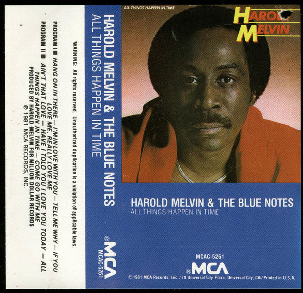 Harold Melvin And The Blue Notes : All Things Happen In Time (Cass, Album)