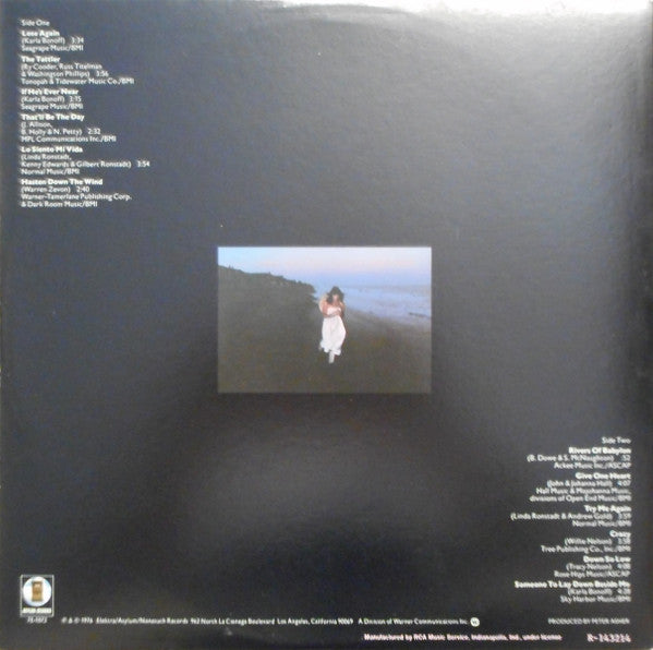 Linda Ronstadt : Hasten Down The Wind (LP, Album, Club, SP,)