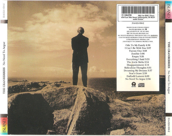 The Cranberries : No Need To Argue (CD, Album, Club, RE, RP)
