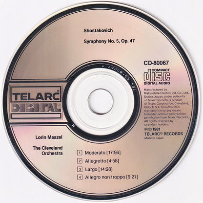 Shostakovich* - Lorin Maazel, The Cleveland Orchestra : Symphony No. 5, Op. 47 (CD, Album, RE, 2nd)
