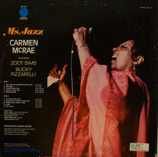 Carmen McRae : Ms. Jazz (LP, Album)