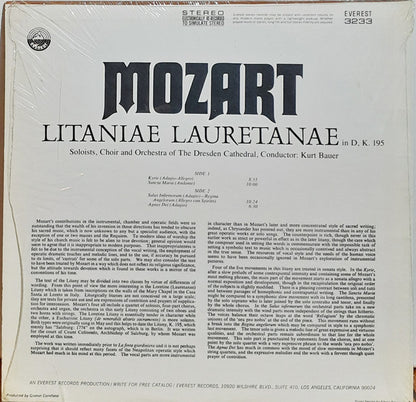Mozart*, Soloists, Choir And Orchestra Of The Dresden Cathedral*, Kurt Bauer* : Litaniae Lauretanae In D, K. 195 (LP)