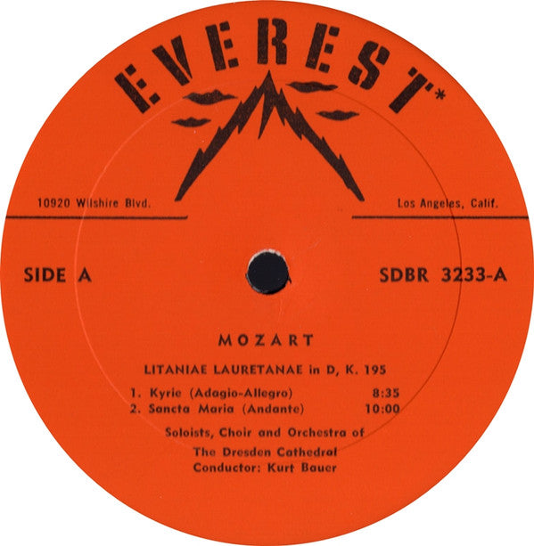 Mozart*, Soloists, Choir And Orchestra Of The Dresden Cathedral*, Kurt Bauer* : Litaniae Lauretanae In D, K. 195 (LP)