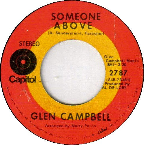 Glen Campbell : Oh Happy Day / Someone Above (7", Single, Scr)