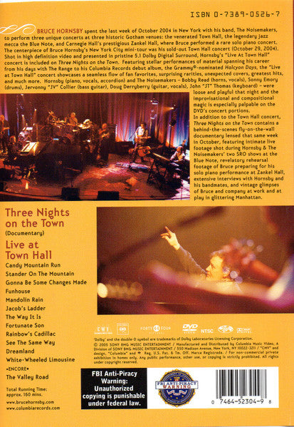 Bruce Hornsby And The Noisemakers : Three Nights On The Town (DVD-V, NTSC, Dol)