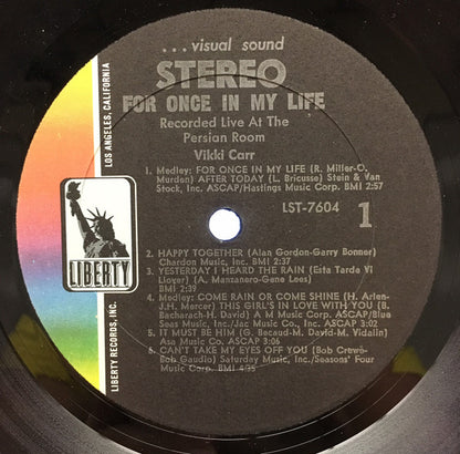 Vikki Carr : For Once In My Life (LP, Album, Gat)