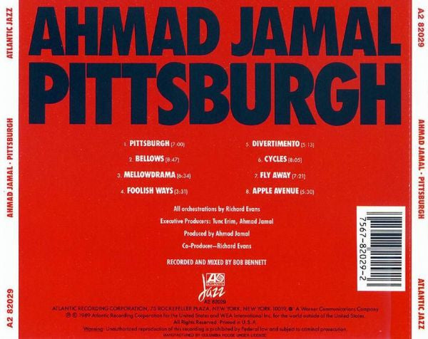 Ahmad Jamal : Pittsburgh (CD, Album, Club)