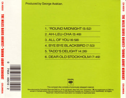 Miles Davis : 'Round About Midnight (CD, Album, RE, RM)