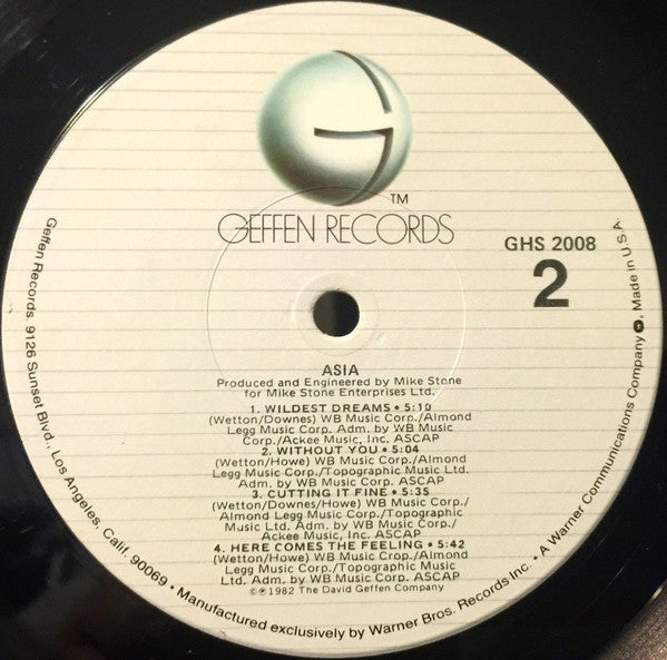 Asia (2) : Asia (LP, Album, Win)