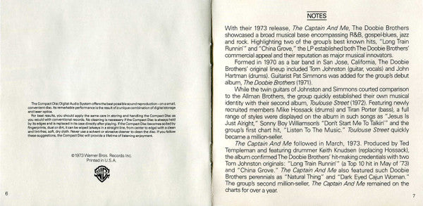 The Doobie Brothers : The Captain And Me (CD, Album, RE, RM)