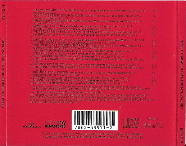 Various : Nipper's Greatest Hits - The 30's Volume 1 (CD, Comp, RE, RM)