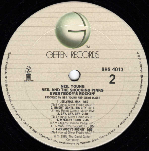 Neil Young & The Shocking Pinks : Everybody's Rockin' (LP, Album, Club)