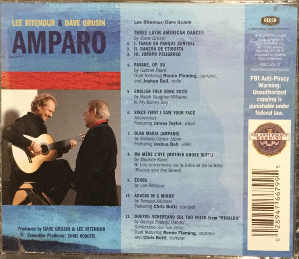 Lee Ritenour & Dave Grusin : Amparo (CD, Album)